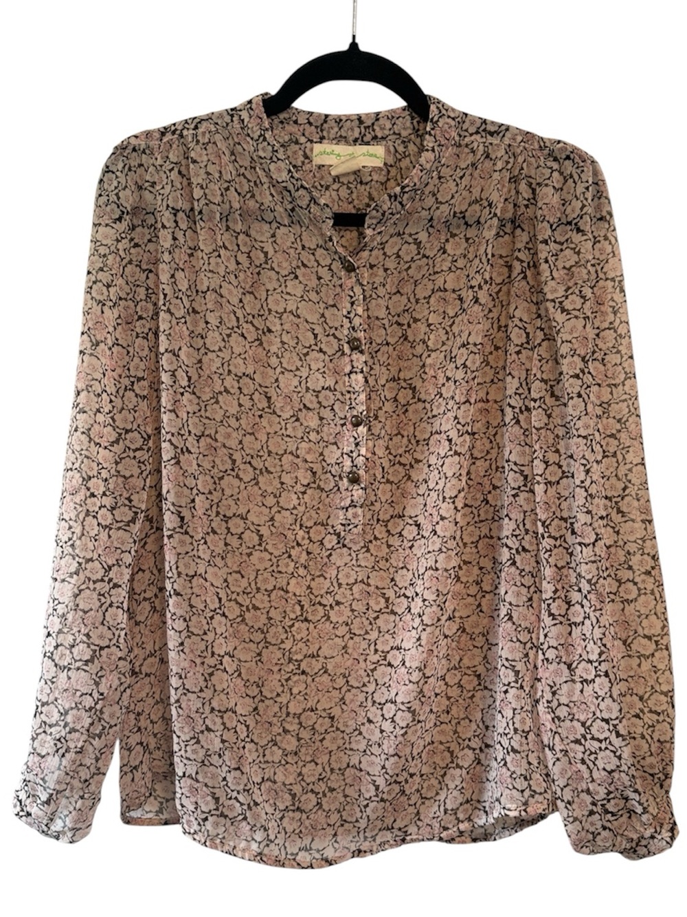 🌻 Anthropologie Staring at Stars Sheer Floral Blouse (flawed)